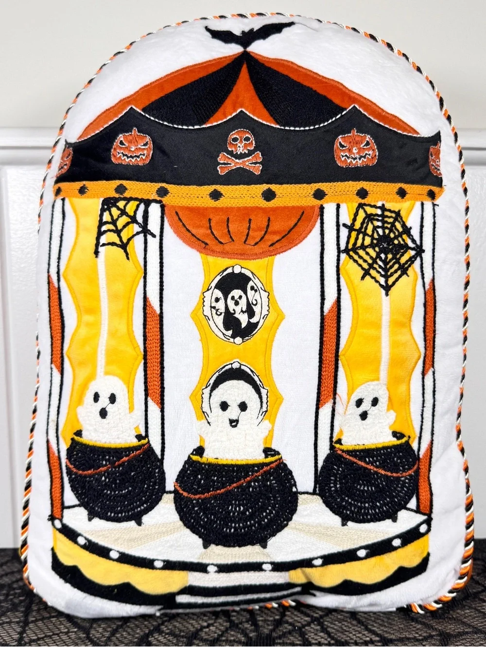 NEW Ghost Carousel Halloween Pillow